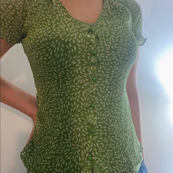 ✿ green top (banana republic)✿ - Picture 2 of 3